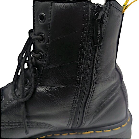 Dr. Martens Maple Zip Boots Black Steel Toe Work Leather Industrial Womens 10 - Picture 5 of 11
